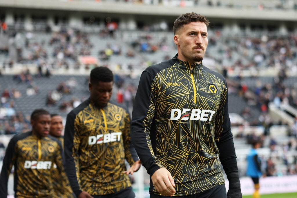 Matt Doherty warms up for Wolves.