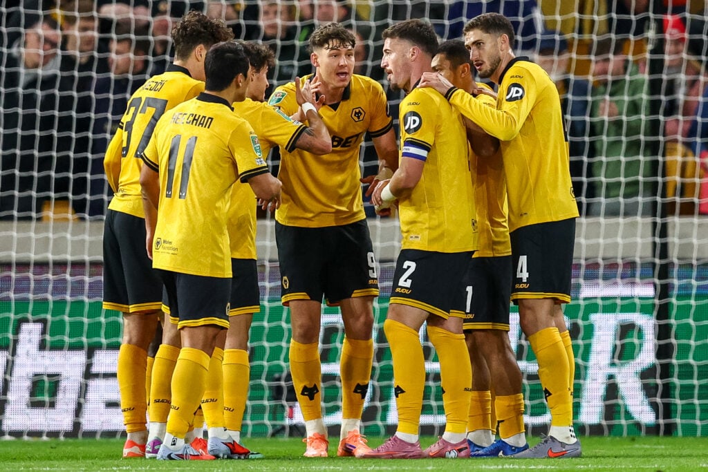Matt Doherty and Ladislav Krejci in Wolves pep talk against Everton