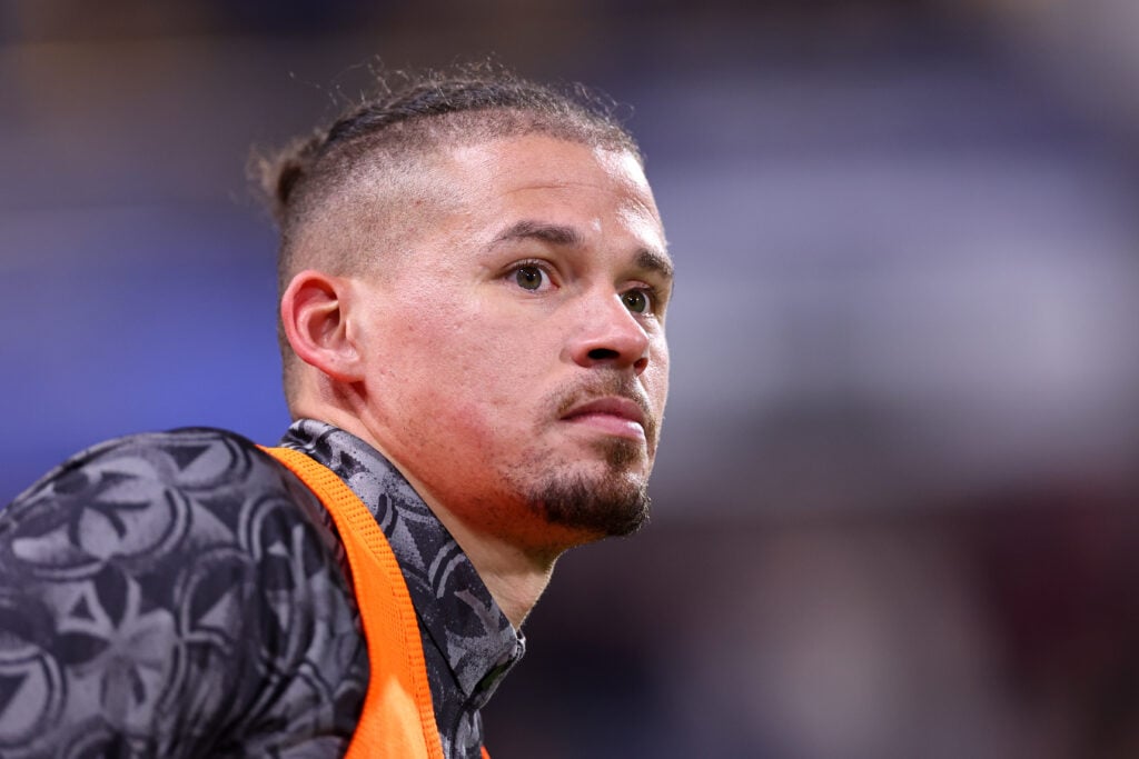 Kalvin Phillips warming up for Manchester City.