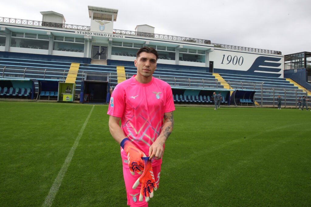 Christos Mandas of SS Lazio looks on