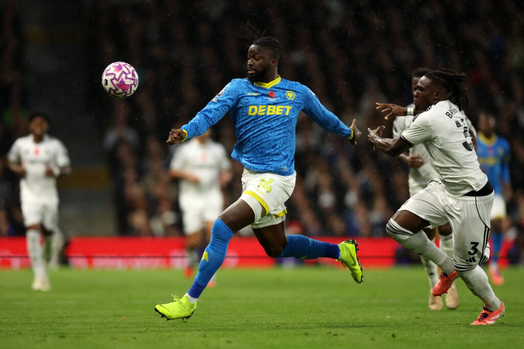 Tolu Arokodare chases the ball for Wolves.