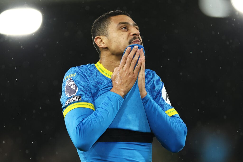 Andre of Wolverhampton Wanderers reacts after the team's defeat in the Premier League match between Fulham and Wolverhampton Wanderers