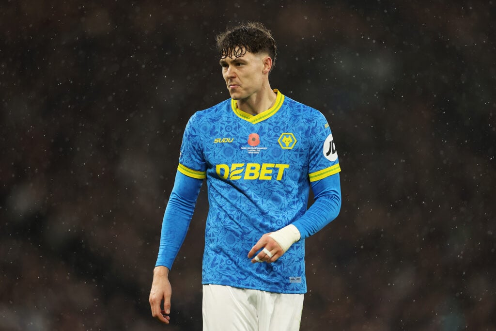 Jorgen Strand Larsen of Wolverhampton Wanderers looks on during the Premier League match between Fulham and Wolverhampton Wanderers at Craven Cottage