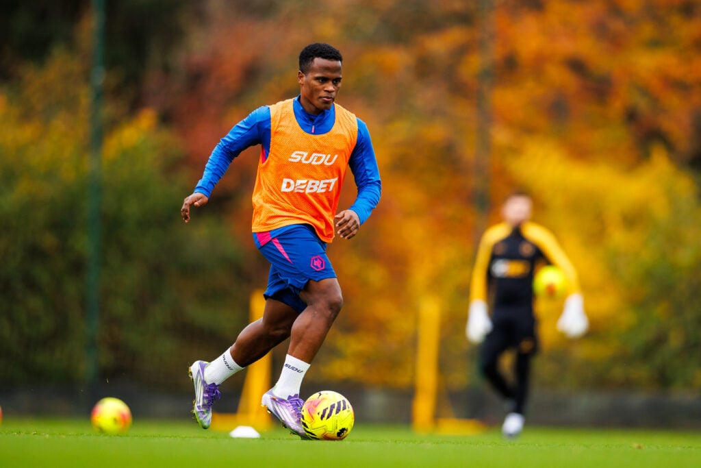 Jhon Arias in Wolves training.