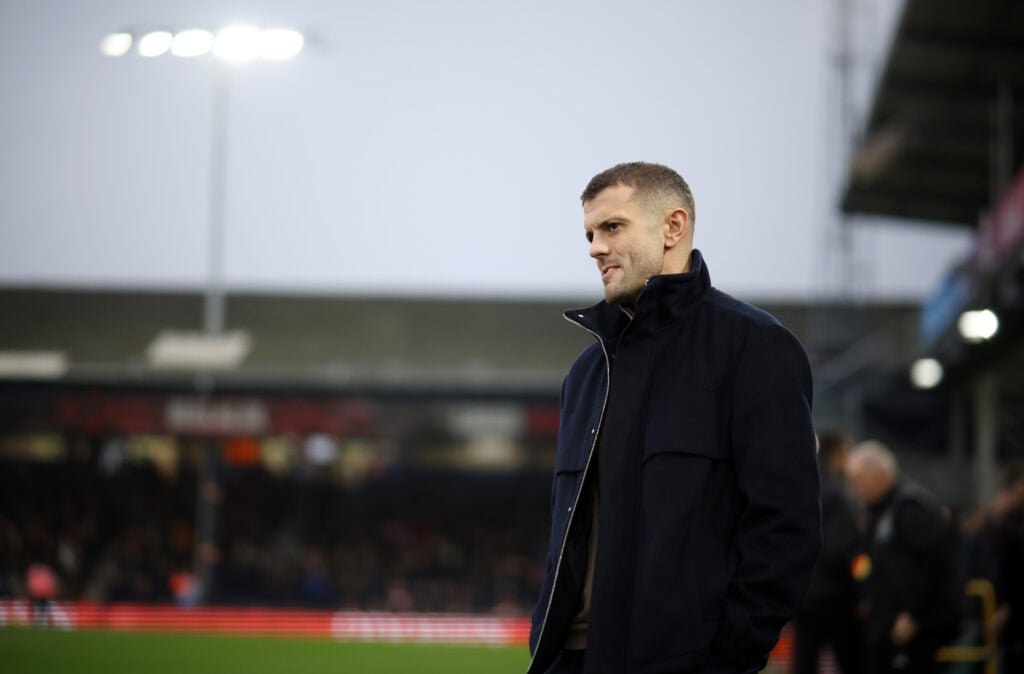 Jack Wilshere looks on while managing Luton.