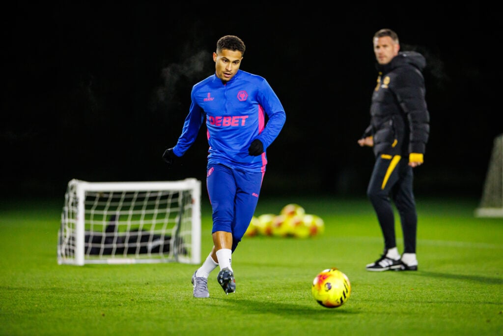 Joao Gomes training at Wolves.