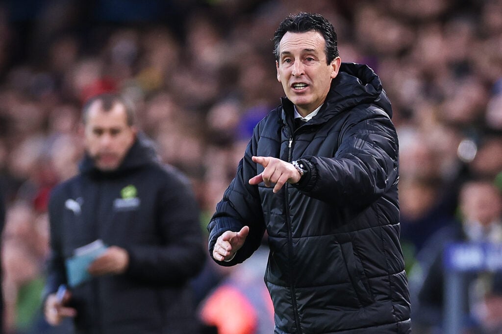 Unai Emery on the touchline for Aston Villa