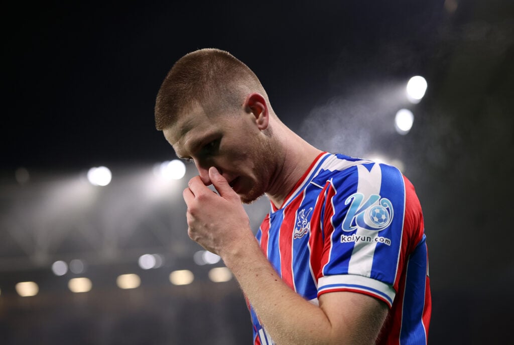 Adam Wharton looks at the ground during Wolves vs Crystal Palace