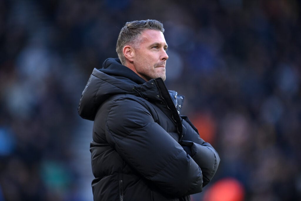 Rob Edwards on the touchline for Wolves against Crystal Palace