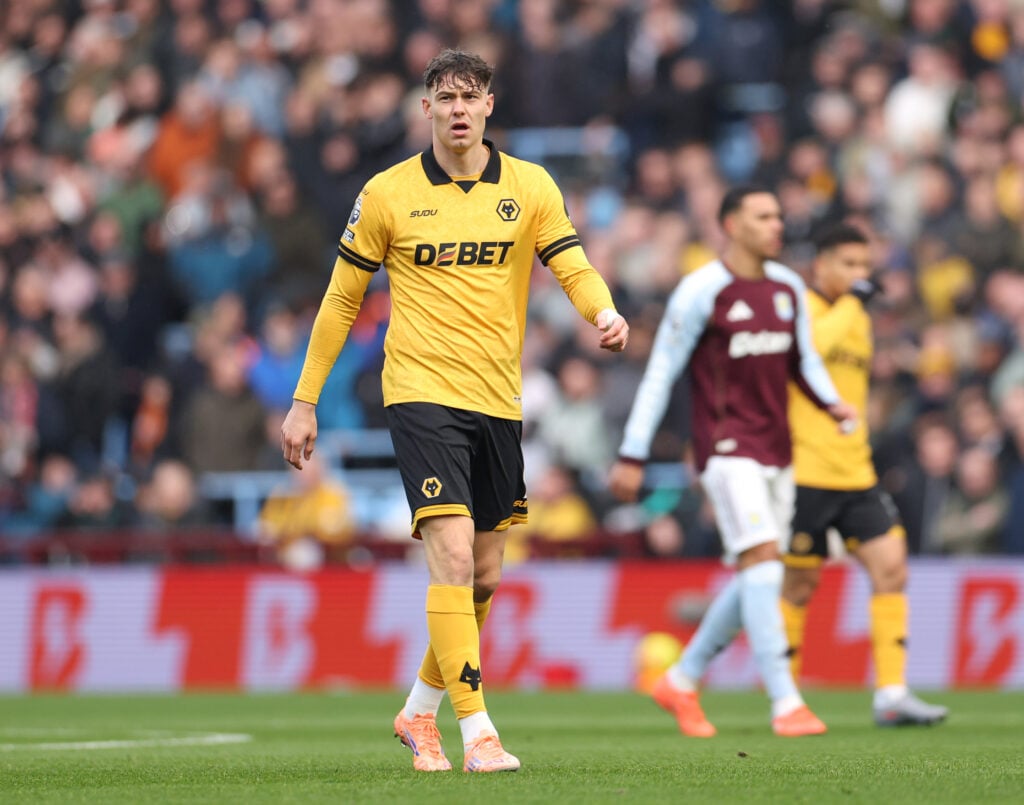 Jorgen Strand Larsen in action for Wolves vs Aston Villa