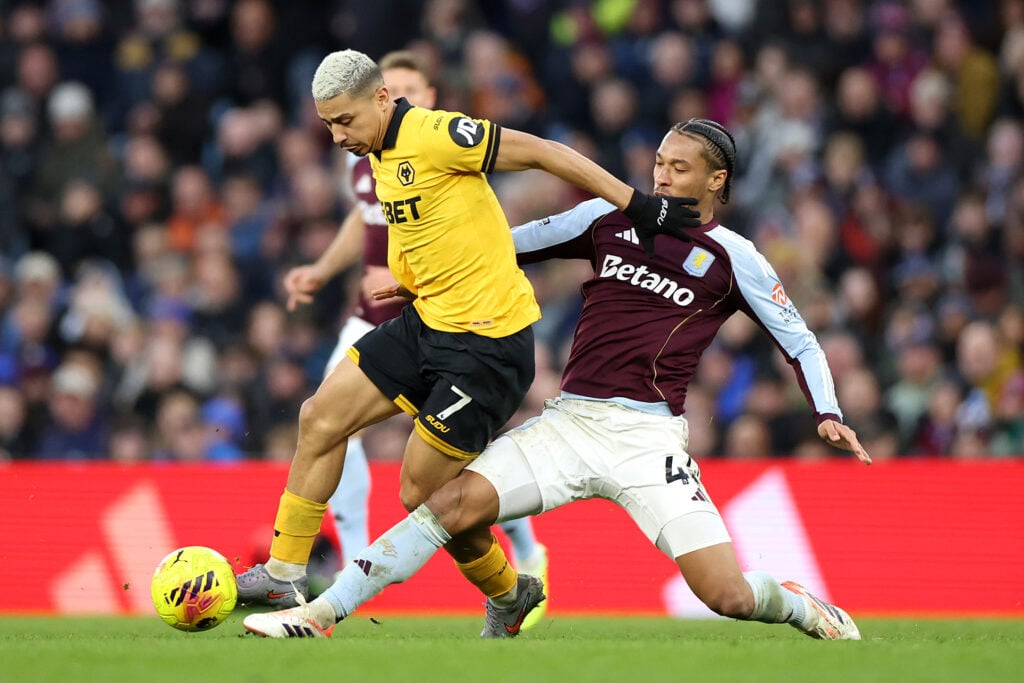 Andre in action against Aston Villa