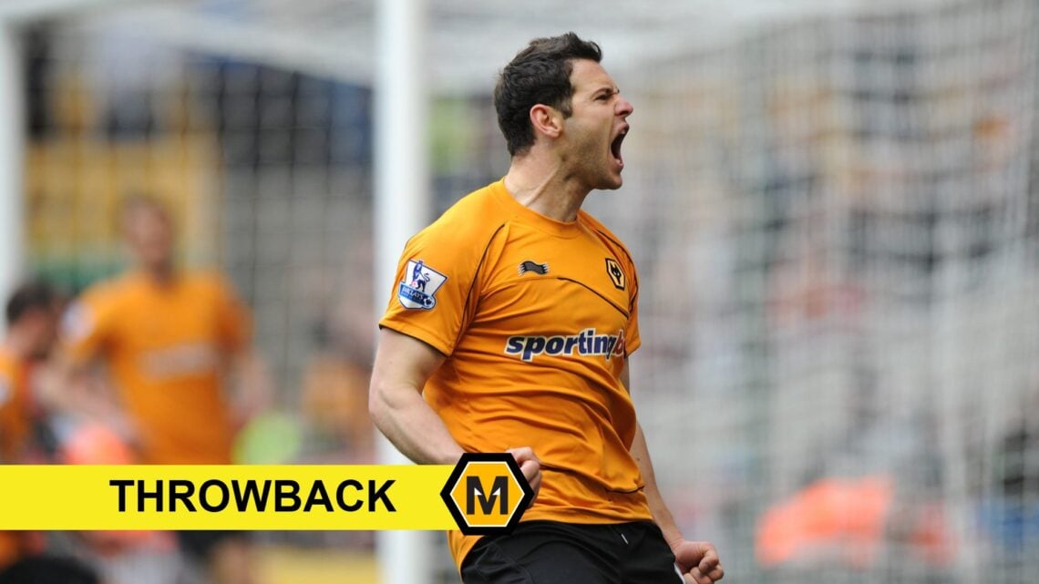 Matt Jarvis celebrates scoring a goal for Wolves