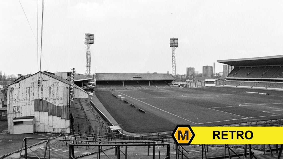 A picture of Molineux stadium in Wolverhampton from 1986