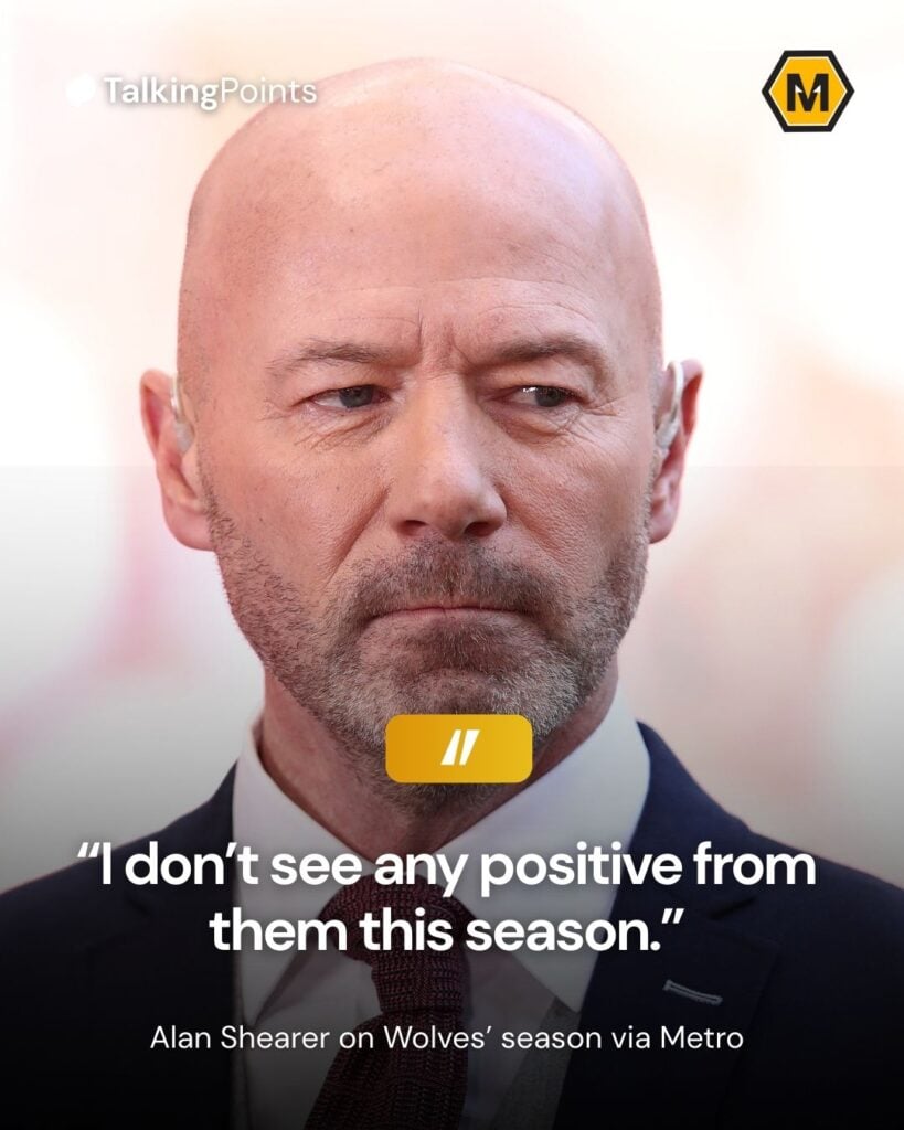 Alan Shearer on Wolves this season