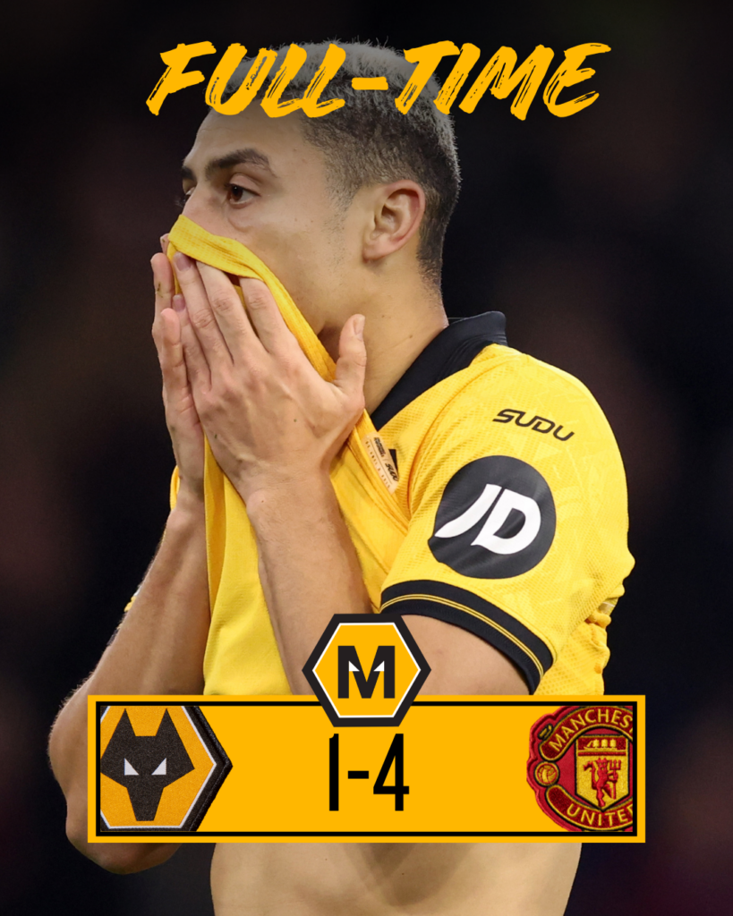 Wolves vs Man United full-time result
