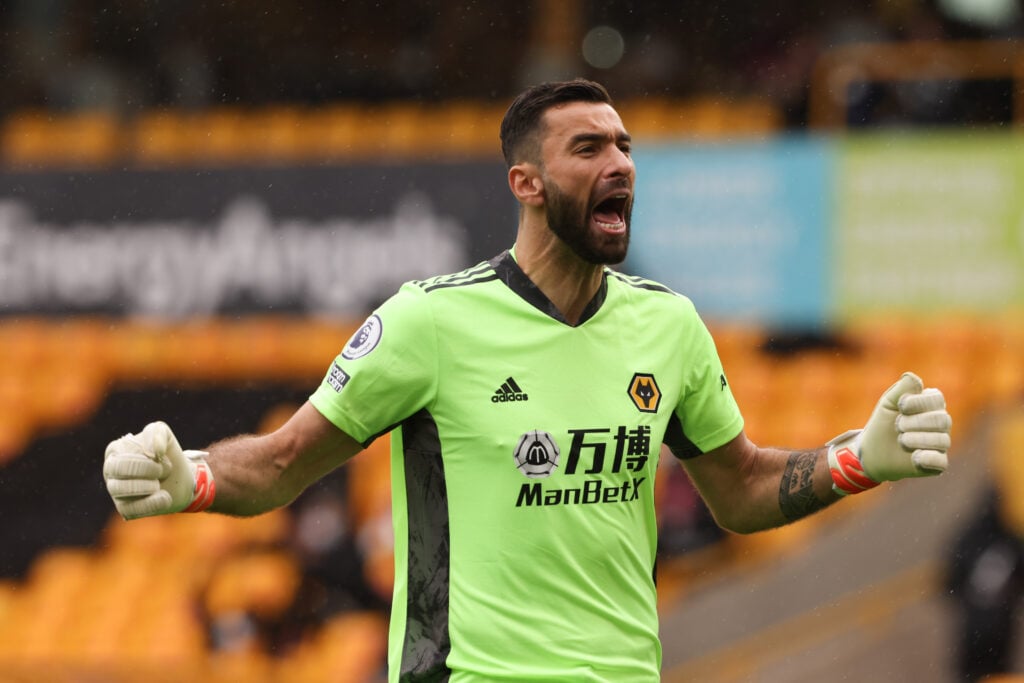 Rui Patricio celebrating for Wolves