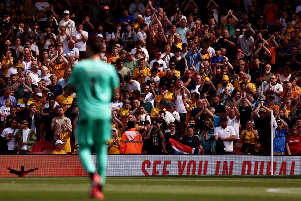 Wolves fans at the Emirates
