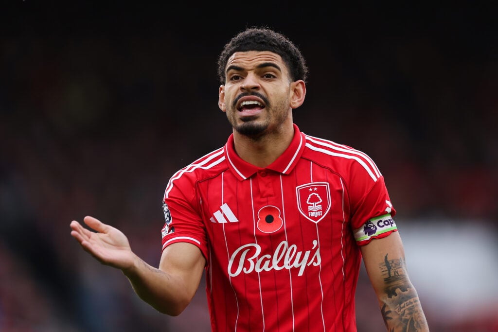 Morgan Gibbs-White playing for Nottingham Forest.