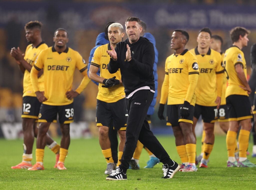 Rob Edwards and his Wolves players.