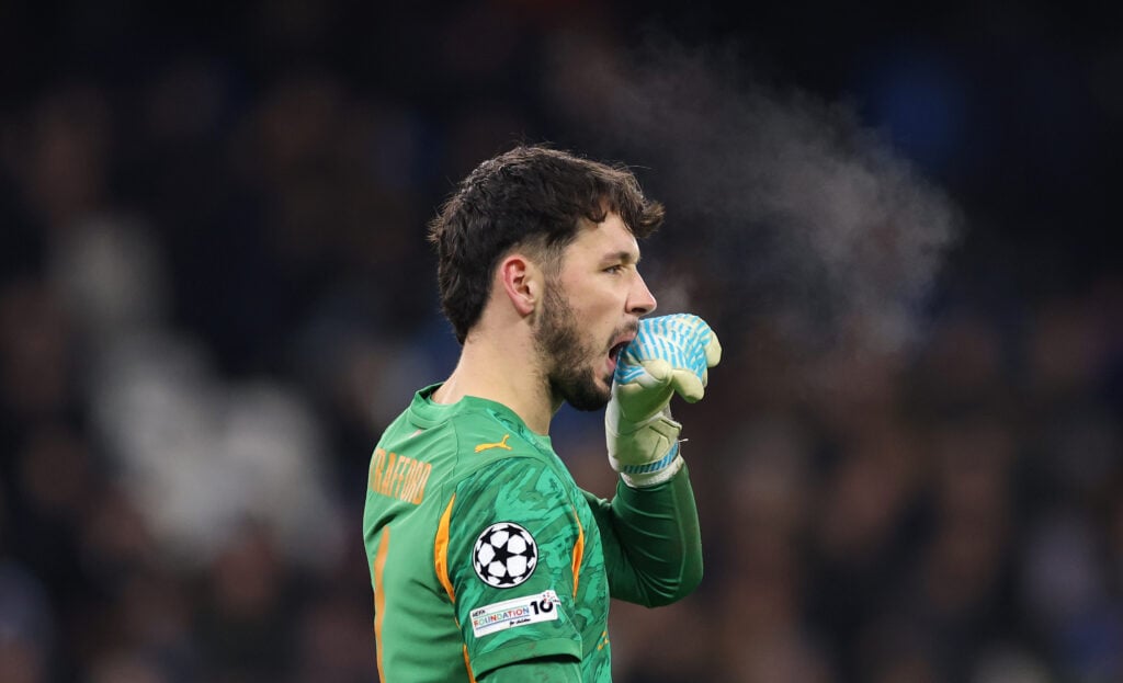 James Trafford looks on while playing for Manchester City.
