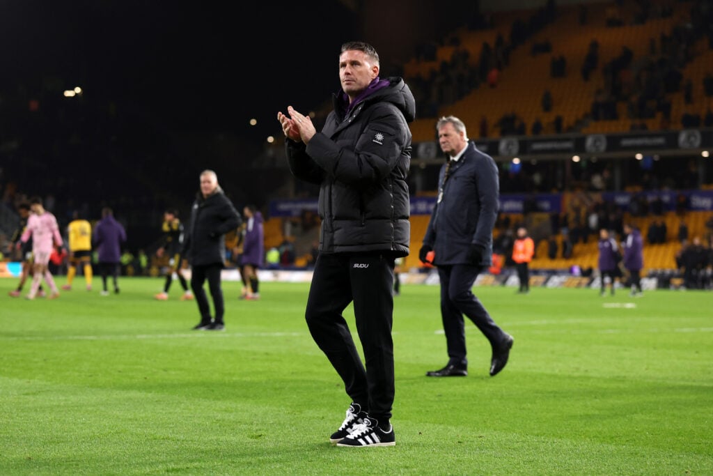 Rob Edwards applauds supporters