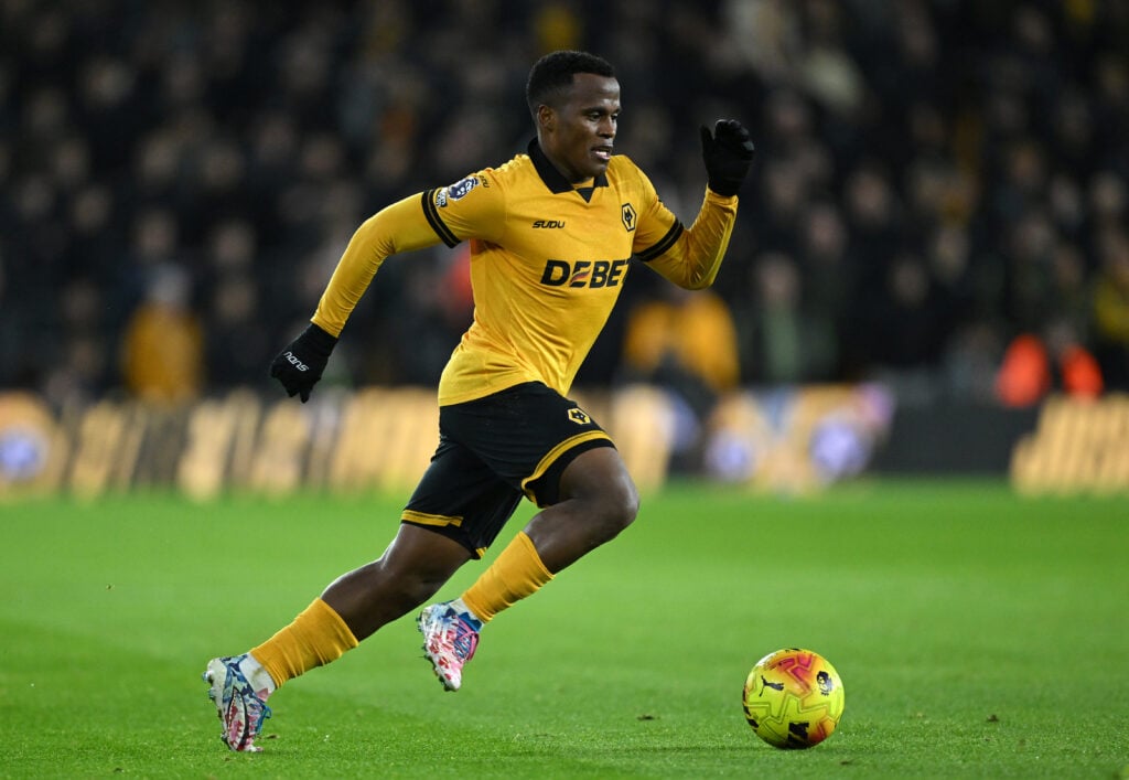 Jhon Arias on the ball for Wolves.