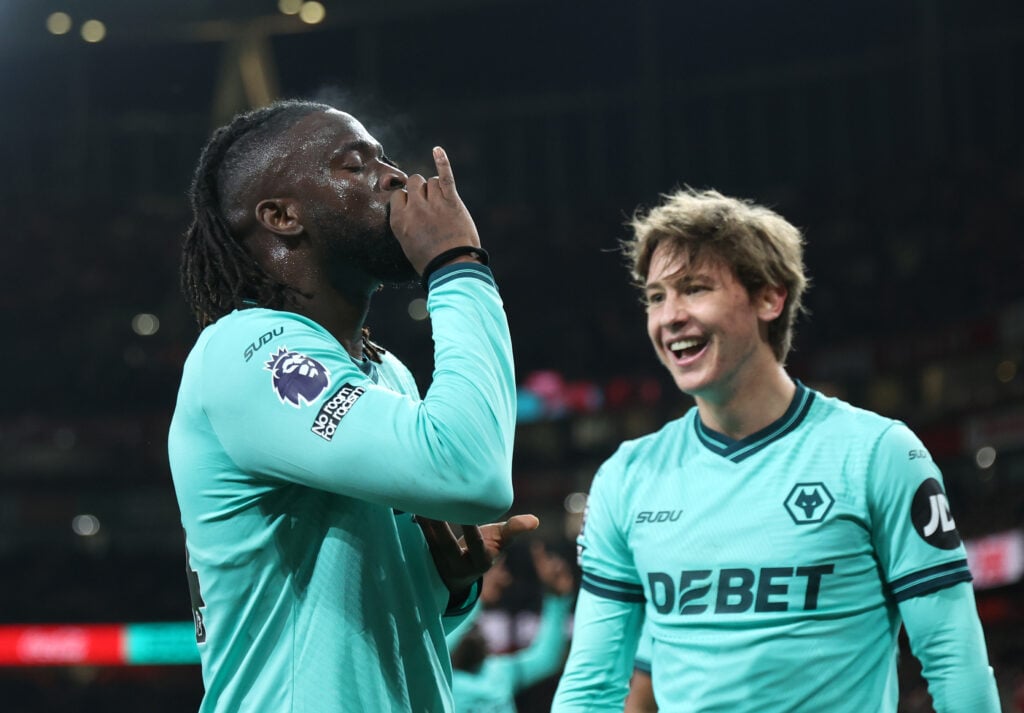 Tolu Arokodare celebration against Arsenal