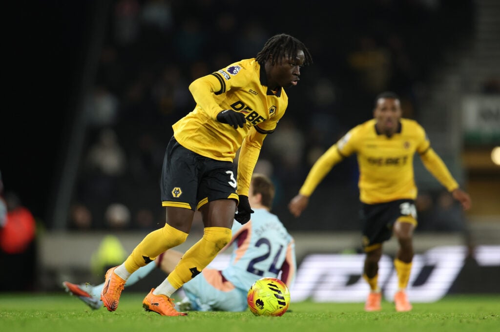 Mateus Mane on the ball for Wolves.