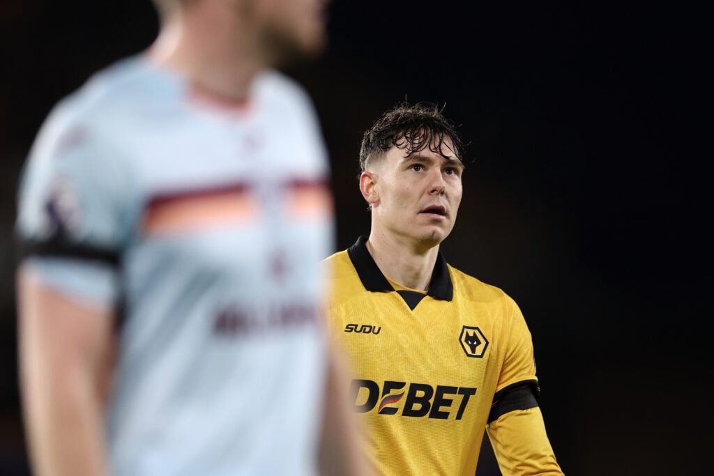 Jorgen Strand Larsen playing for Wolves.