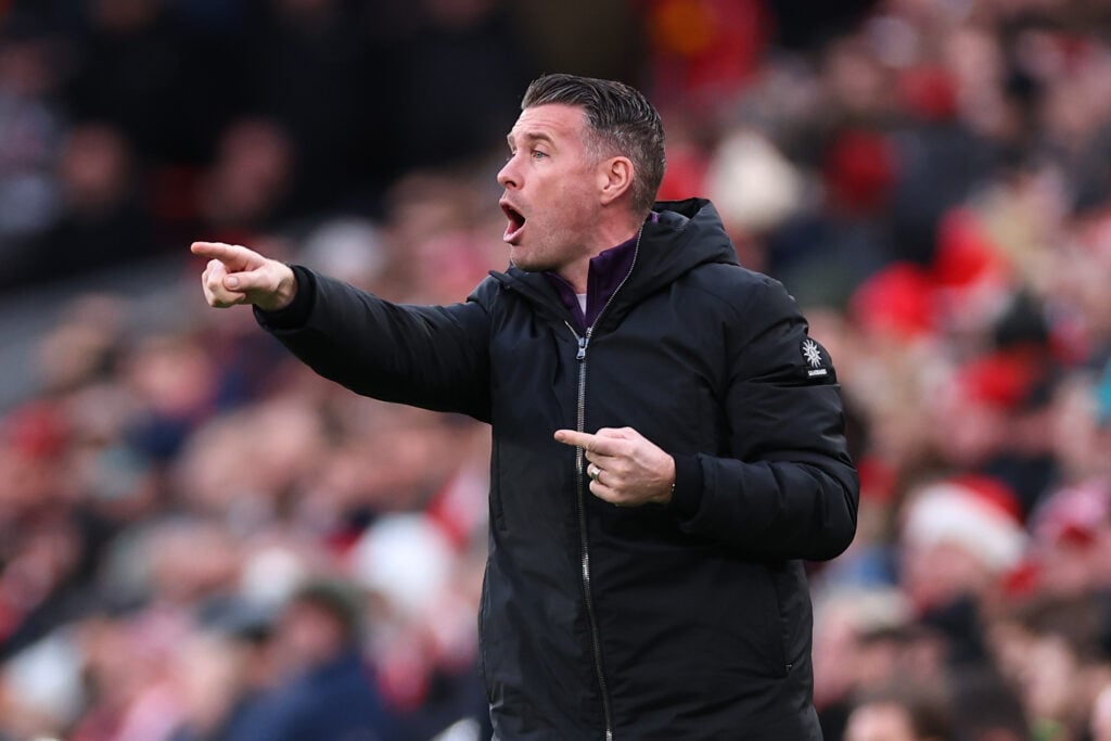 Rob Edwards on the touchline for Wolves