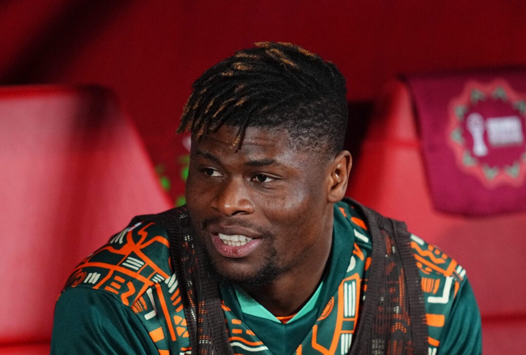 Emmanuel Agbadou on the bench for the Ivory Coast.