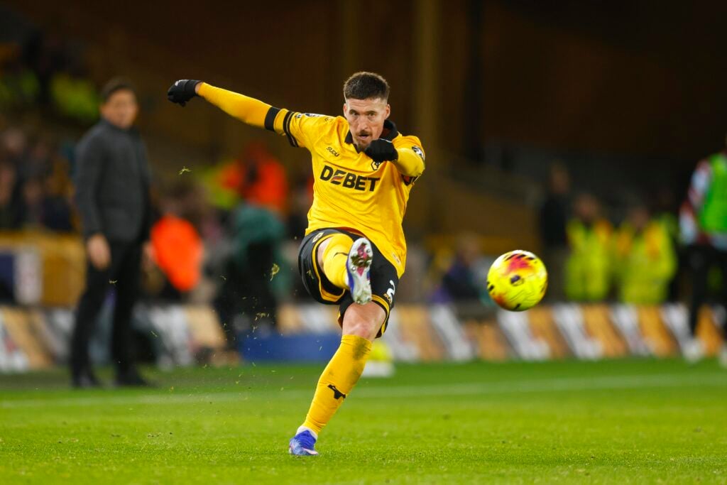 Matt Doherty plays the ball for Wolves.