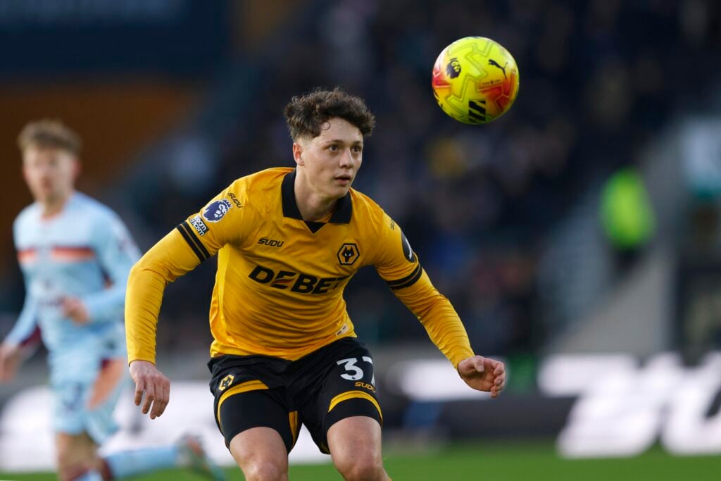 Ladislav Krejci of Wolverhampton Wanderers heads the ball during the Premier League match between Wolverhampton Wanderers and Brentford