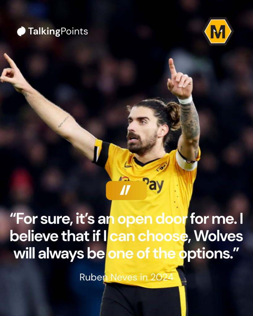 Ruben Neves quote on a reunion at Wolves