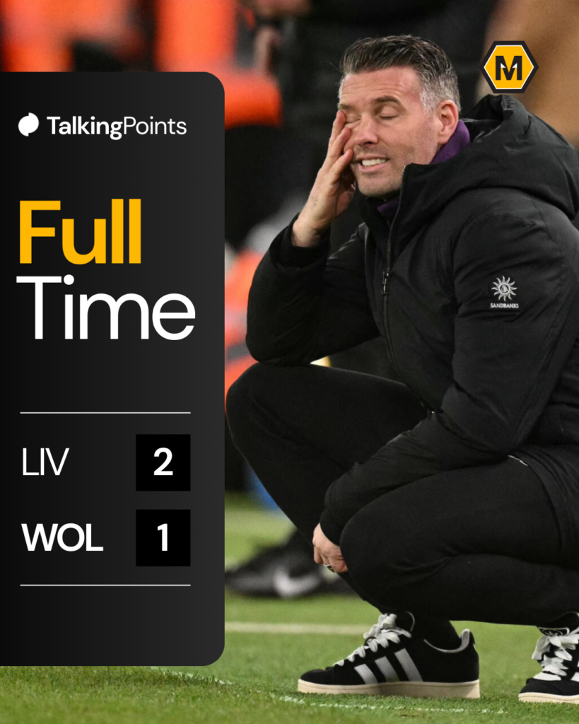 Wolves lose to Liverpool