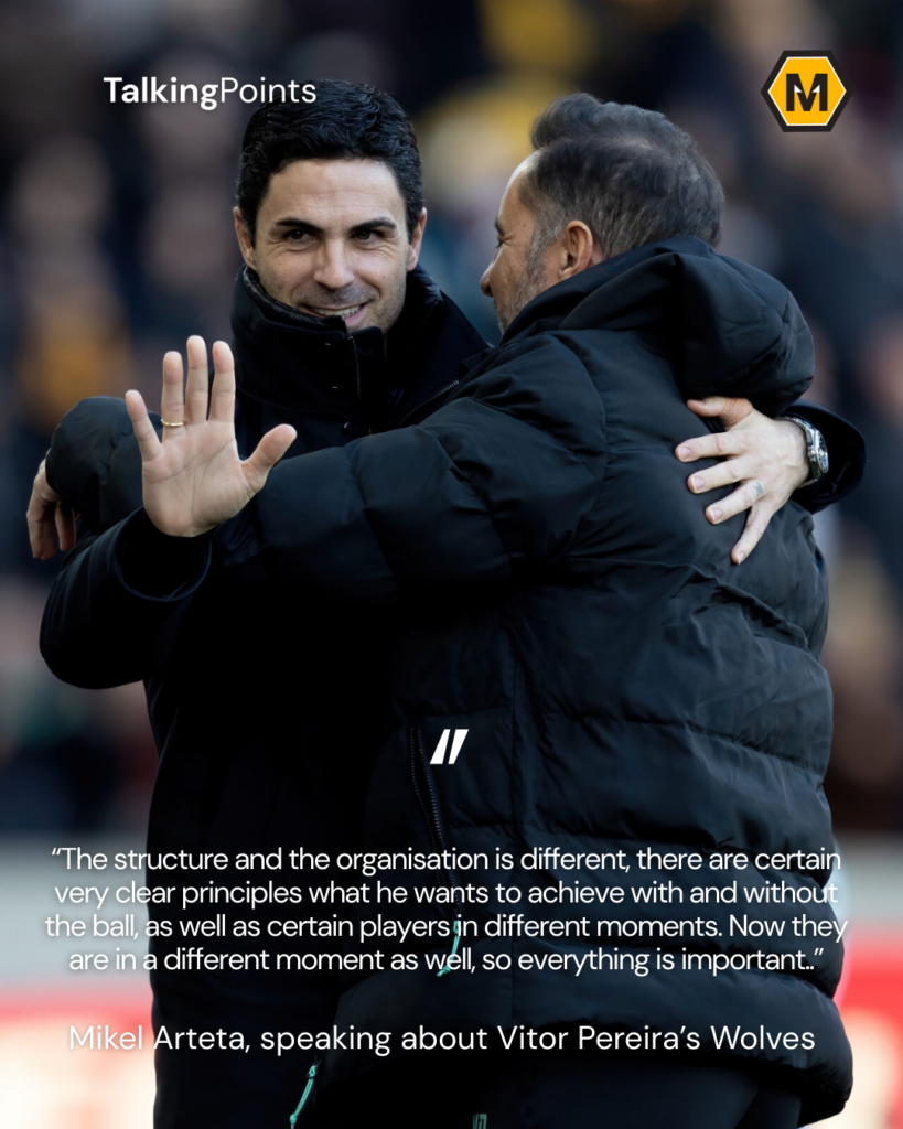 Vitor Pereira and Mikel Arteta at Wolves