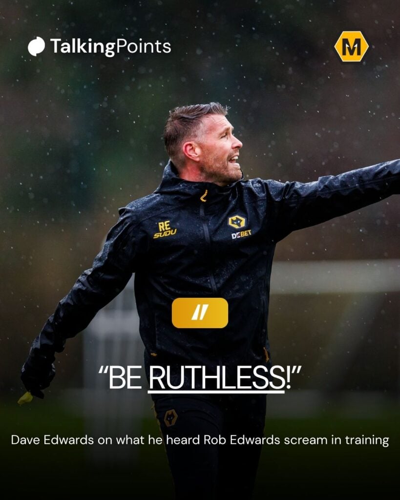 A custom image of Rob Edwards with an order he made in training.