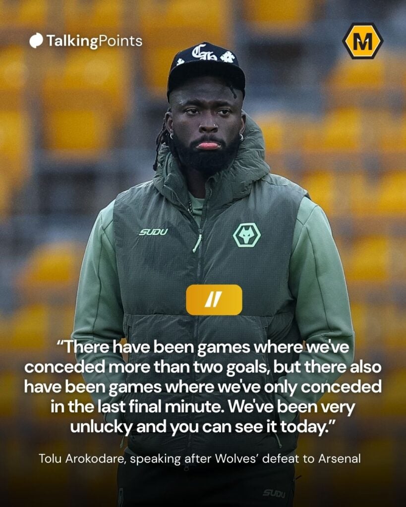 A custom graphic showing a quote from Tolu Arokodare.