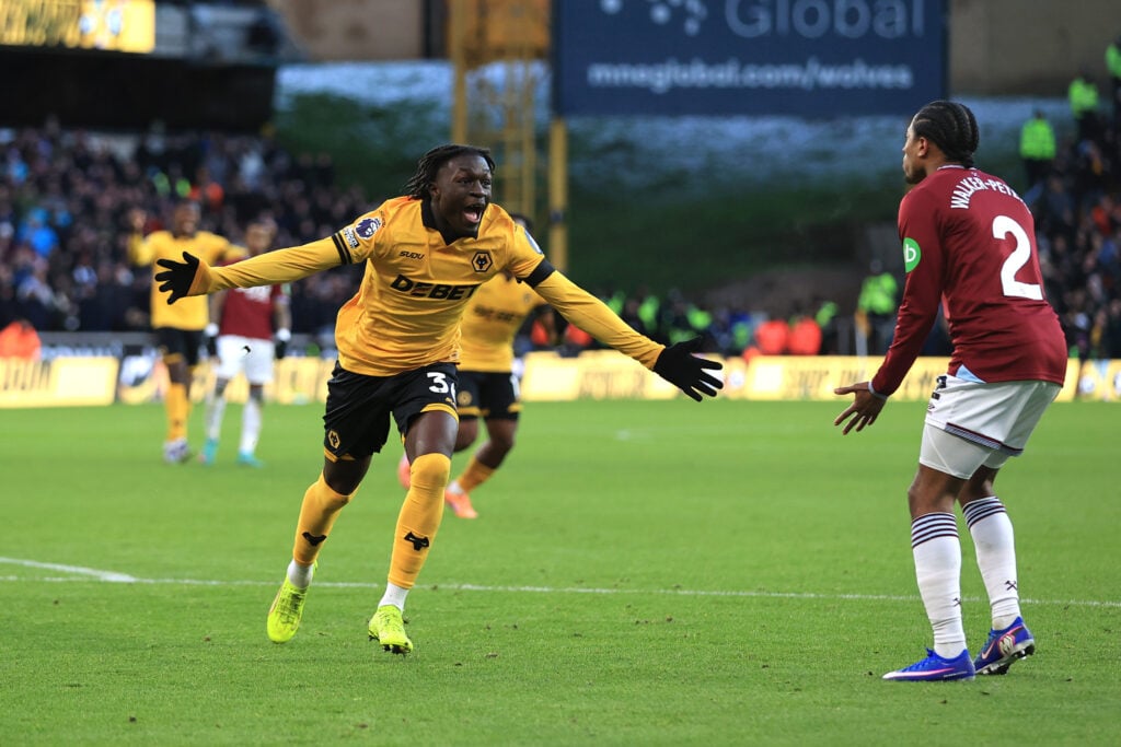 Mateus Mane celebrating for Wolves