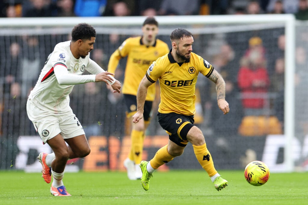 Adam Armstrong playing for Wolves.