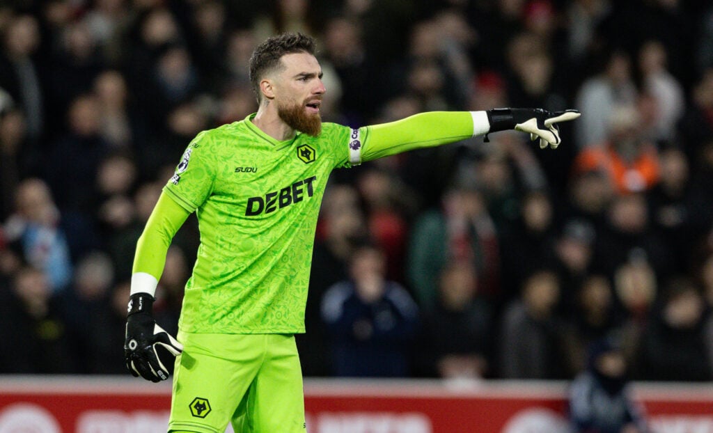 Jose Sa points the way for Wolves.