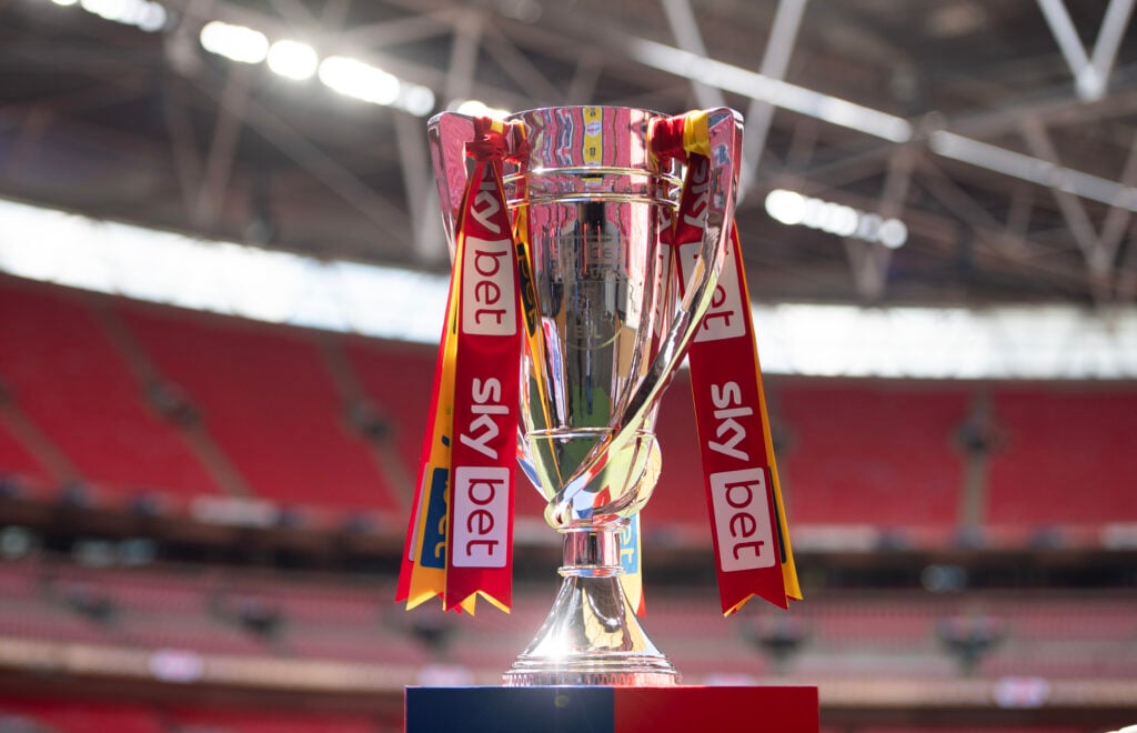 The Championship play-off trophy.