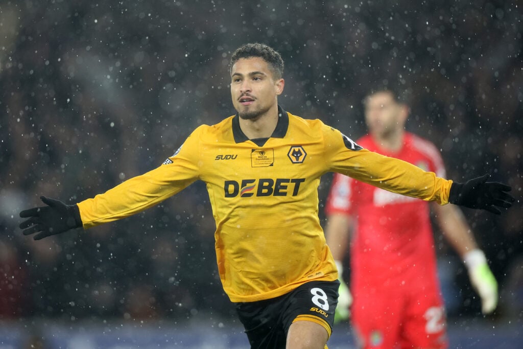 Joao Gomes scores for Wolves.