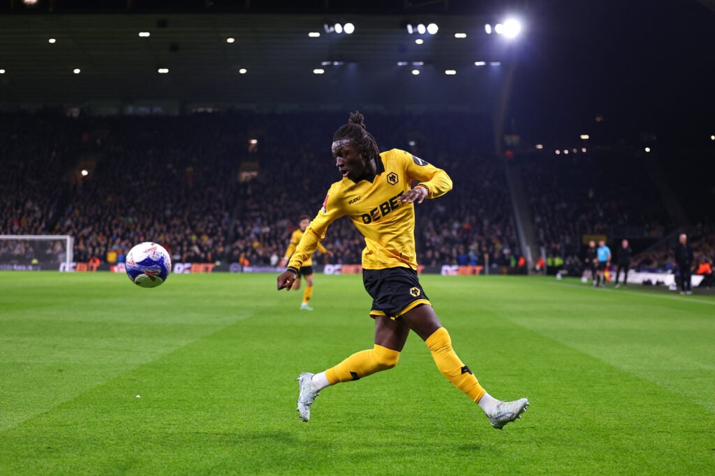 Mateus Mane playing for Wolves.