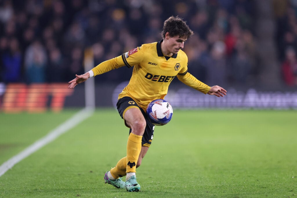 Hugo Bueno playing for Wolves.