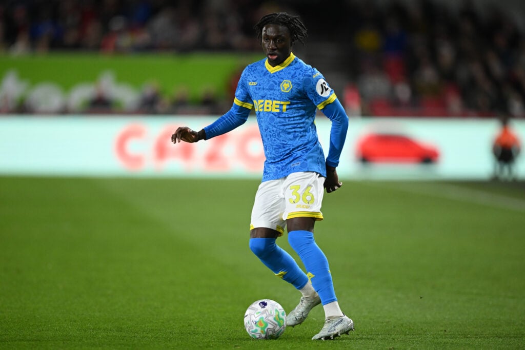 Mateus Mane playing for Wolves.