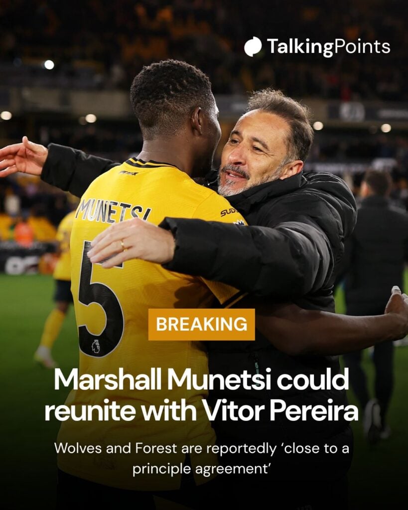 A custom graphic showing Marshall Munetsi being liked with Nottingham Forest.