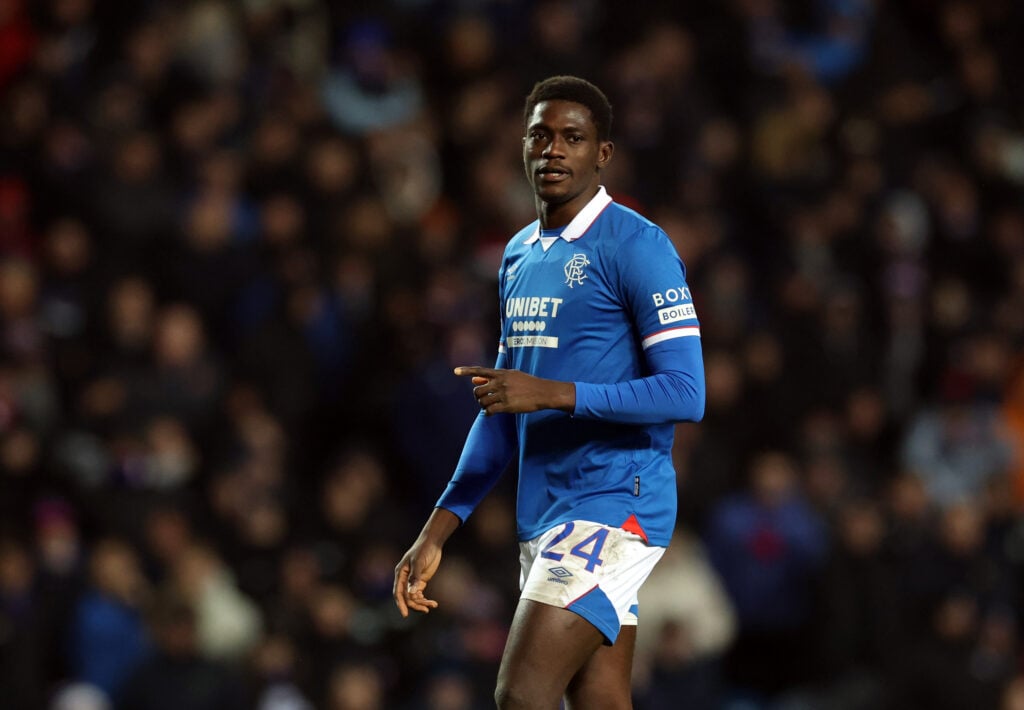 Nasser Djiga playing for Rangers.