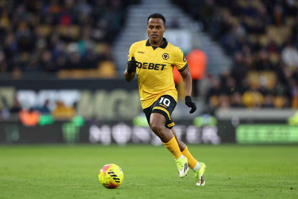 Jhon Arias playing for Wolves.