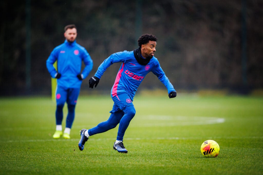 Angel Gomes in Wolves training.
